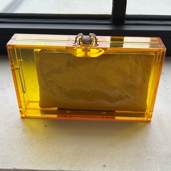Charlotte Olympia Handbags - CHARLOTTE OLYMPIA YELLOW ACRYLIC TRANSPARENT BOX BAG